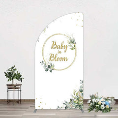 Aperturee Aperturee Baby In Bloom Greenery Baby Shower Half Moon Arch Backdrop