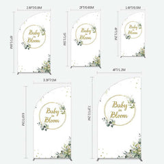 Aperturee Aperturee Baby In Bloom Greenery Baby Shower Half Moon Arch Backdrop