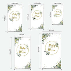 Aperturee Aperturee Baby In Bloom Greenery Baby Shower Rectangle Backdrop