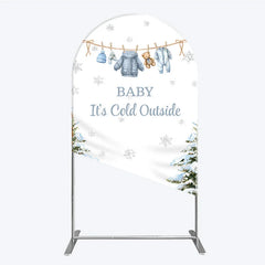Aperturee - Aperturee Baby It¡¯s Cold Outside Arch Backdrop Winter Wonderland Baby Shower and Snow Pine Forest Party Decoration