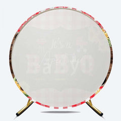 Aperturee Aperturee Babyq Plaid Summer Baby Shower Round Backdrop