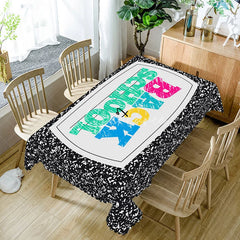 Aperturee - Aperturee Back to School Composition Rectangle Tablecloth Colorful Letter Notebook Table Cover First Day of School Decor