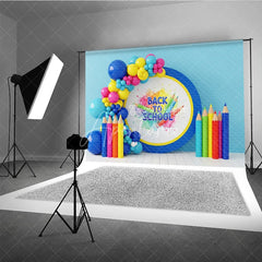 Aperturee - Aperturee Back to School Photography Backdrop Giant Colorful Pencil Art Background Creative Paint Photo Prop