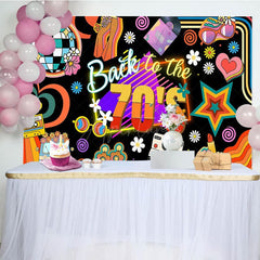 Aperturee - Aperturee Back To The 70s Black Disco Musical Birthday Backdrop