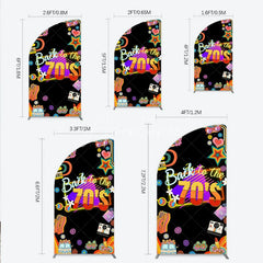 Aperturee - Aperturee Back to the 70s Groovy Birthday Half Moon Arch Backdrop Retro Neon with Disco Ball Hippie Themed Party Decor