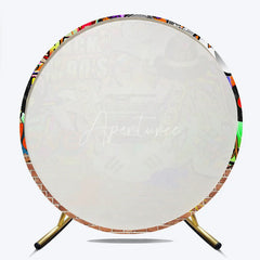 Aperturee - Aperturee Back to The 90s Round Backdrop for Birthday Party Retro Hip Hop Graffiti Theme Throwback Photo Booth Decor