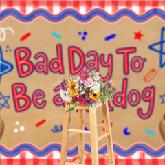 Aperturee - Aperturee Bad Day To Be a Hotdog Holiday Backdrop with Red White and Blue Stars Summer BBQ Party Decor