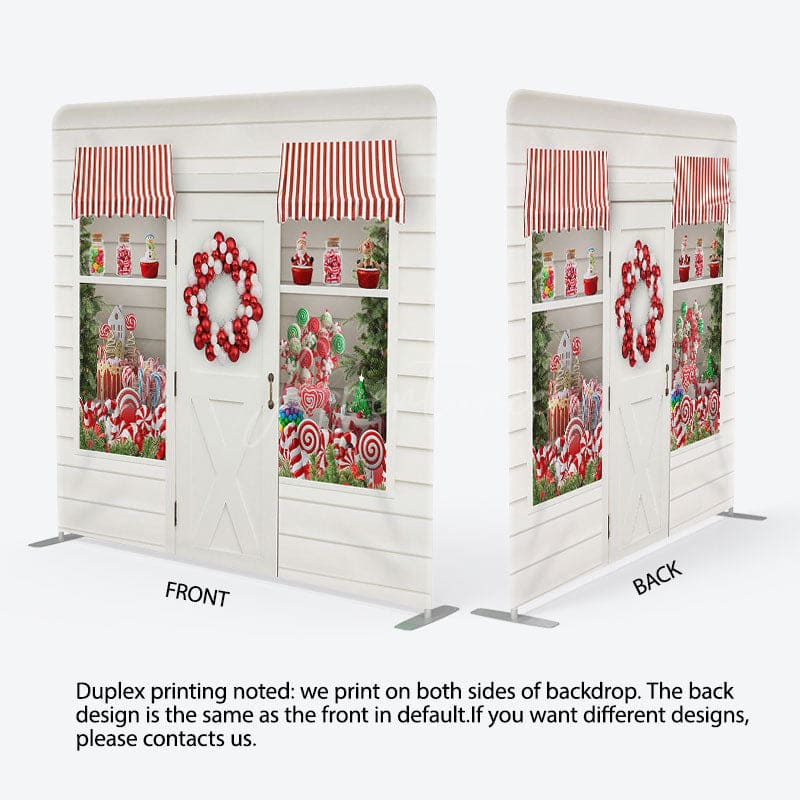 Aperturee - Aperturee Balloon And Candy Fabric Backdrop Cover for Christmas