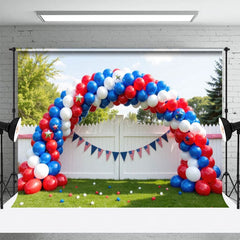 Aperturee - Aperturee Balloon Arch Fence Garden Grass Combo Set Backdrop