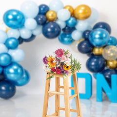 Aperturee - Aperturee Balloon Arch Indoor Birthday Cake Smash Backdrop