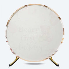 Aperturee Aperturee Balloon Moon Beary First Birthday Round Backdrop