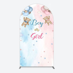 Aperturee - Aperturee Balloon Teddy Baby Shower Gender Reveal Arch Backdrop