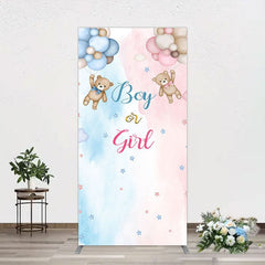 Aperturee - Aperturee Balloon Teddy Baby Shower Gender Reveal Rectangle Backdrop