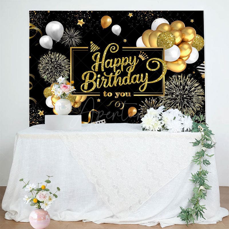 Aperturee - Aperturee Balloons Celebration Classical Birthday Backdrop