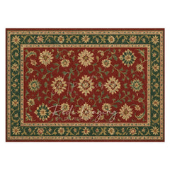 Aperturee - Aperturee Baroque Floral Pattern Rubber Floor Mat For Photo