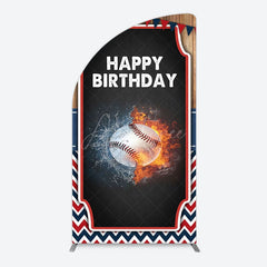 Aperturee - Aperturee Baseball Fights Sport Happy Birthday Half Moon Arch Backdrop