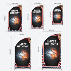 Aperturee - Aperturee Baseball Fights Sport Happy Birthday Half Moon Arch Backdrop