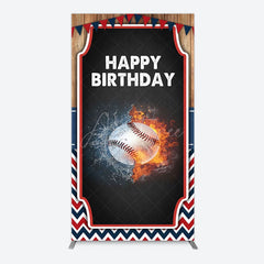 Aperturee - Aperturee Baseball Fights Sport Happy Birthday Rectangle Backdrop