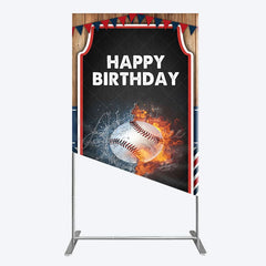 Aperturee - Aperturee Baseball Fights Sport Happy Birthday Rectangle Backdrop