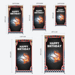 Aperturee - Aperturee Baseball Fights Sport Happy Birthday Rectangle Backdrop
