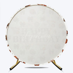 Aperturee - Aperturee Basketball and Bows Birthday Round Backdrop A Sweet Little All Star is on the Way Girl Sports Party Decor