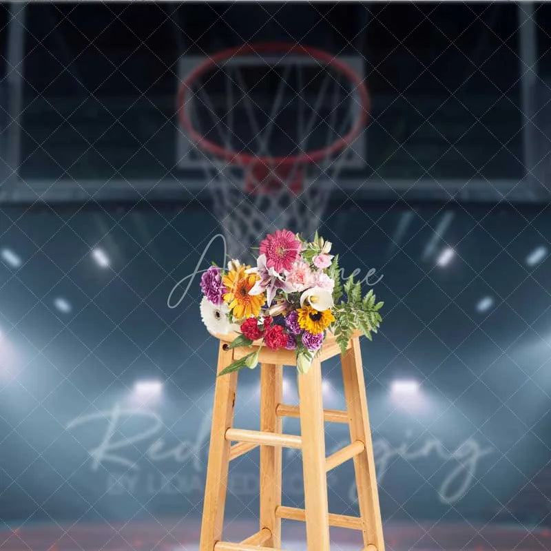 Aperturee - Aperturee Basketball Hoop Arena Sports Photography Backdrop Night Stadium Light Slam Dunk Game Background