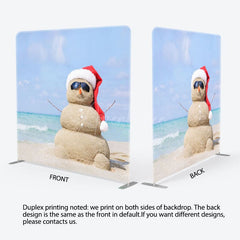 Aperturee - Aperturee Beach Sandyman Christmas In July Pillow Case Backdrop