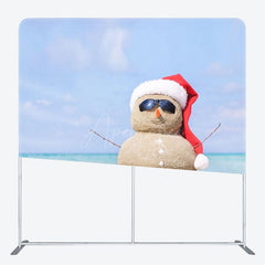 Aperturee - Aperturee Beach Sandyman Christmas In July Pillow Case Backdrop