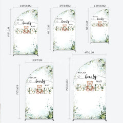 Aperturee - Aperturee Bearly Wait Half Moon Arch Backdrop Teddy Bear Eucalyptus Greenery Baby Shower Party Decor