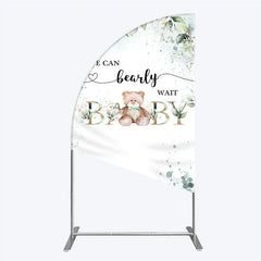 Aperturee - Aperturee Bearly Wait Half Moon Arch Backdrop Teddy Bear Eucalyptus Greenery Baby Shower Party Decor