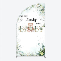 Aperturee - Aperturee Bearly Wait Half Moon Arch Backdrop Teddy Bear Eucalyptus Greenery Baby Shower Party Decor