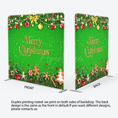 Aperturee - Aperturee Bell Snow Leaves Green Gold Pillow Cover Backdrop