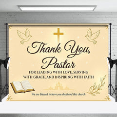 Aperturee - Aperturee Bible Peace Dove Cross Thank You Pastor Backdrop