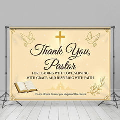 Aperturee - Aperturee Bible Peace Dove Cross Thank You Pastor Backdrop