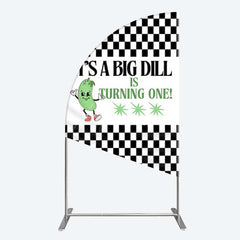 Aperturee Aperturee Big Dili Turning One Plaid Birthday Half Moon Arch Backdrop