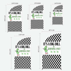 Aperturee Aperturee Big Dili Turning One Plaid Birthday Half Moon Arch Backdrop