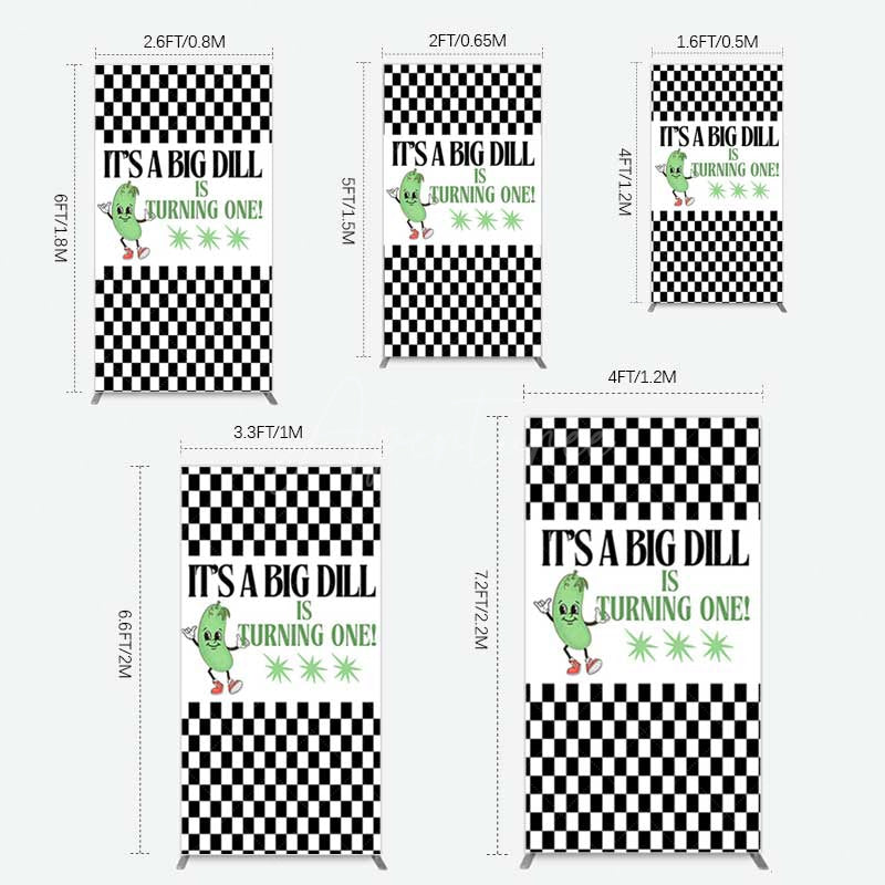 Aperturee Aperturee Big Dili Turning One Plaid Birthday Rectangle Backdrop