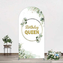 Aperturee Aperturee Birthday Queen Greenery Leaves Arch Backdrop