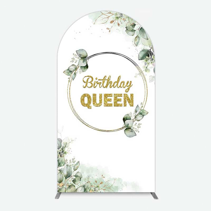 Aperturee Aperturee Birthday Queen Greenery Leaves Arch Backdrop