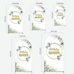 Aperturee Aperturee Birthday Queen Greenery Leaves Arch Backdrop