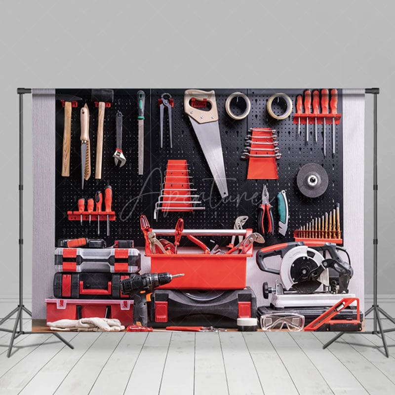 Aperturee - Aperturee Black And Red Series Tool Wall Panels Photo Backdrop