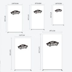 Aperturee - Aperturee Black and White Baby On Board Car Emblem Rectangle Arch Backdrop for Baby Shower Party Decor
