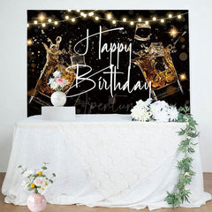 Aperturee - Aperturee Black Bokeh Vibe Lights Cheers To Birthday Backdrop