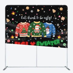 Aperturee - Aperturee Black Candy Ugly Sweater Pillow Cover Backdrop