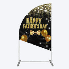 Aperturee - Aperturee Black Gold Glitter Happy Fathers Day Half Moon Arch Backdrop