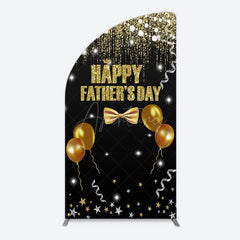 Aperturee - Aperturee Black Gold Glitter Happy Fathers Day Half Moon Arch Backdrop