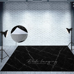 Aperturee - Aperturee Black Gold Glow Line Marble Floor Combo Set Backdrop