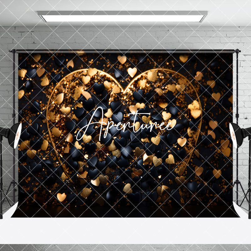 Aperturee - Aperturee Black Gold Love Valentines Vibe Room Set Backdrop