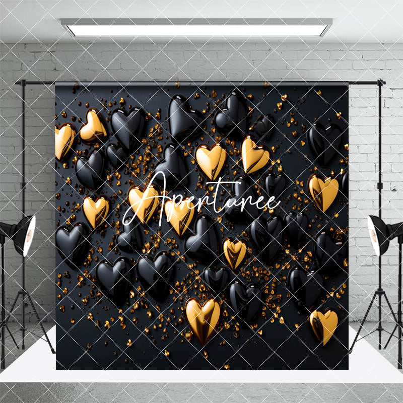Aperturee - Aperturee Black Gold Love Valentines Vibe Room Set Backdrop