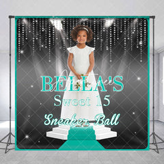 Aperturee - Aperturee Black Green Custom Sweet 15 Sneaker Ball Backdrop